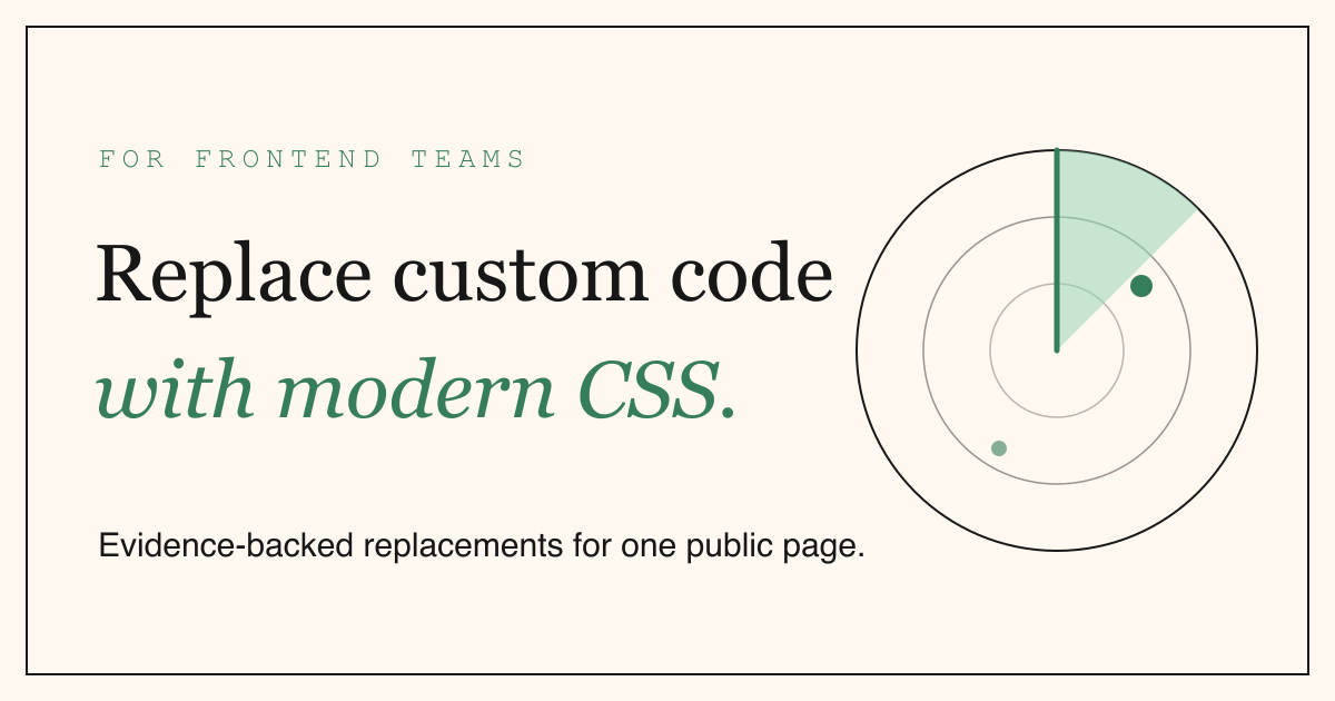Modern CSS Radar: replace custom code with modern CSS preview 1