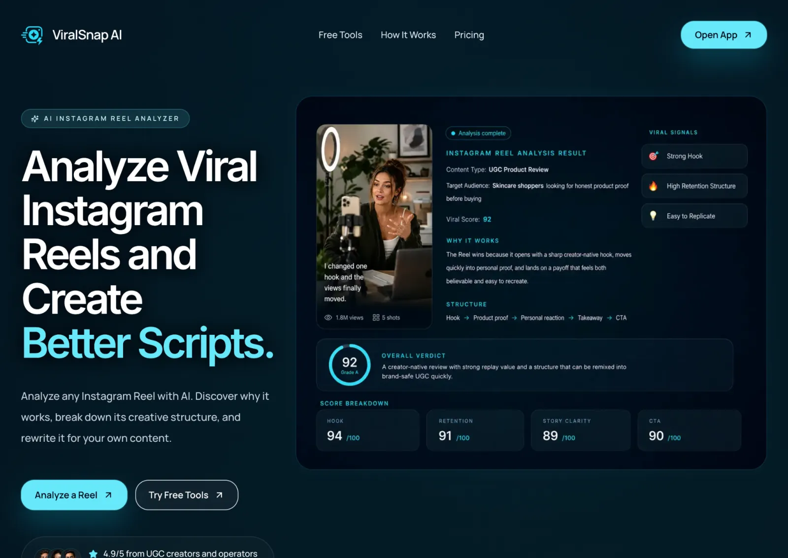 Instagram Reel Analyzer for Viral Video Scripts | ViralSnap preview 1