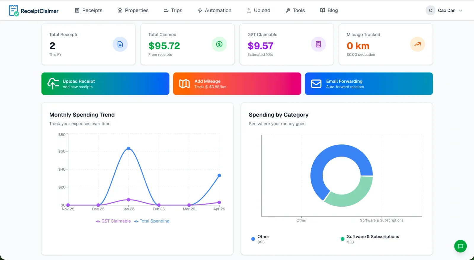 ReceiptClaimer — Automate Tax preview 4