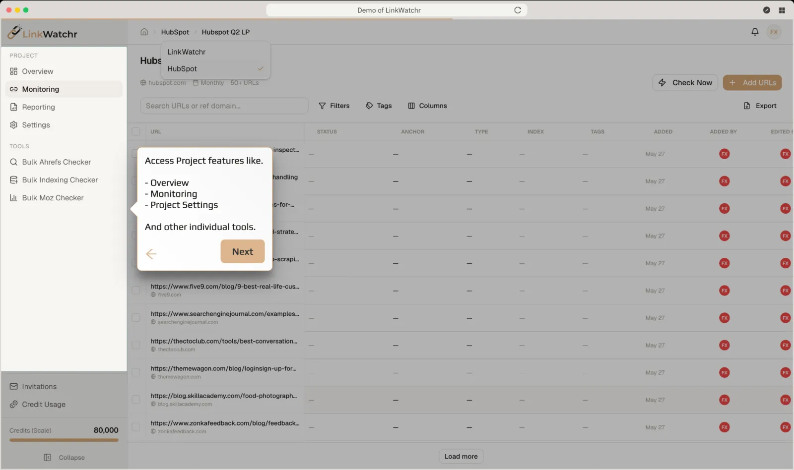 LinkWatchr preview 2