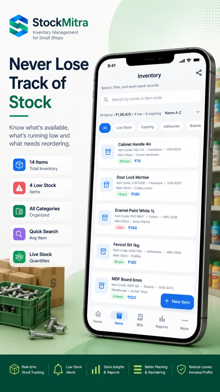 StockMitra — Billing, Inventory & Khata App for Small Shops preview 3