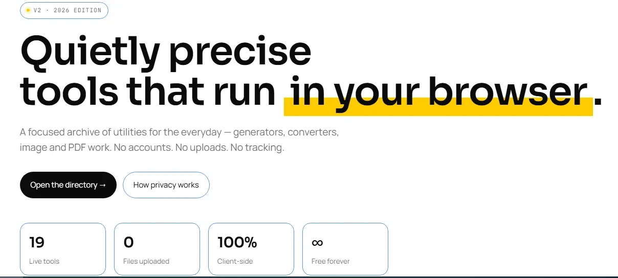 Raiparuhang — Private, in-browser tools preview 1
