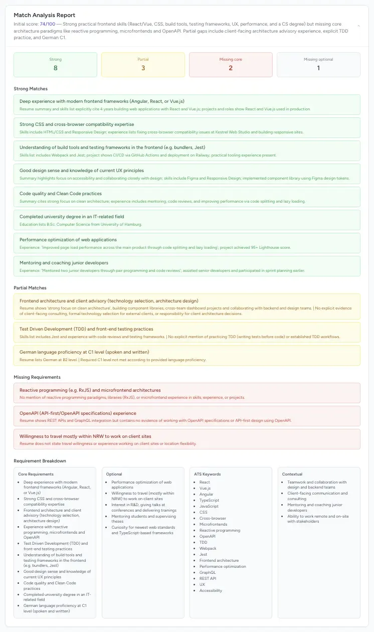 Resumes Coach | AI Resume Optimisation | Tailor Your Resume preview 2