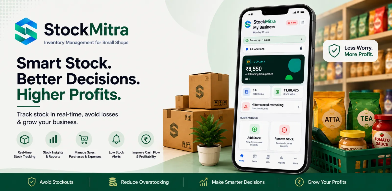 StockMitra — Billing, Inventory & Khata App for Small Shops preview 1