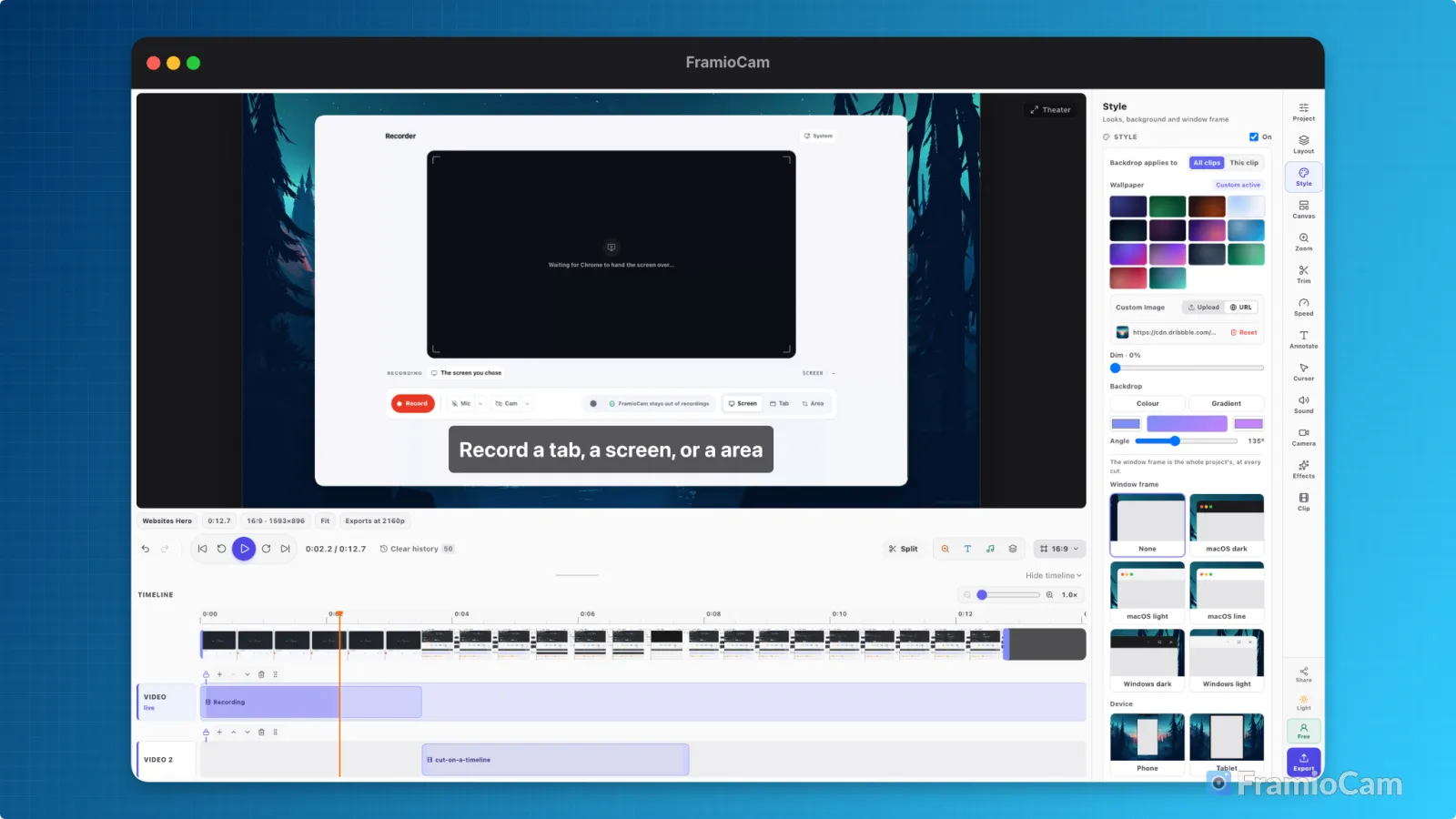 Screenshot & Screen Recording Chrome Extension — FramioCam preview 2