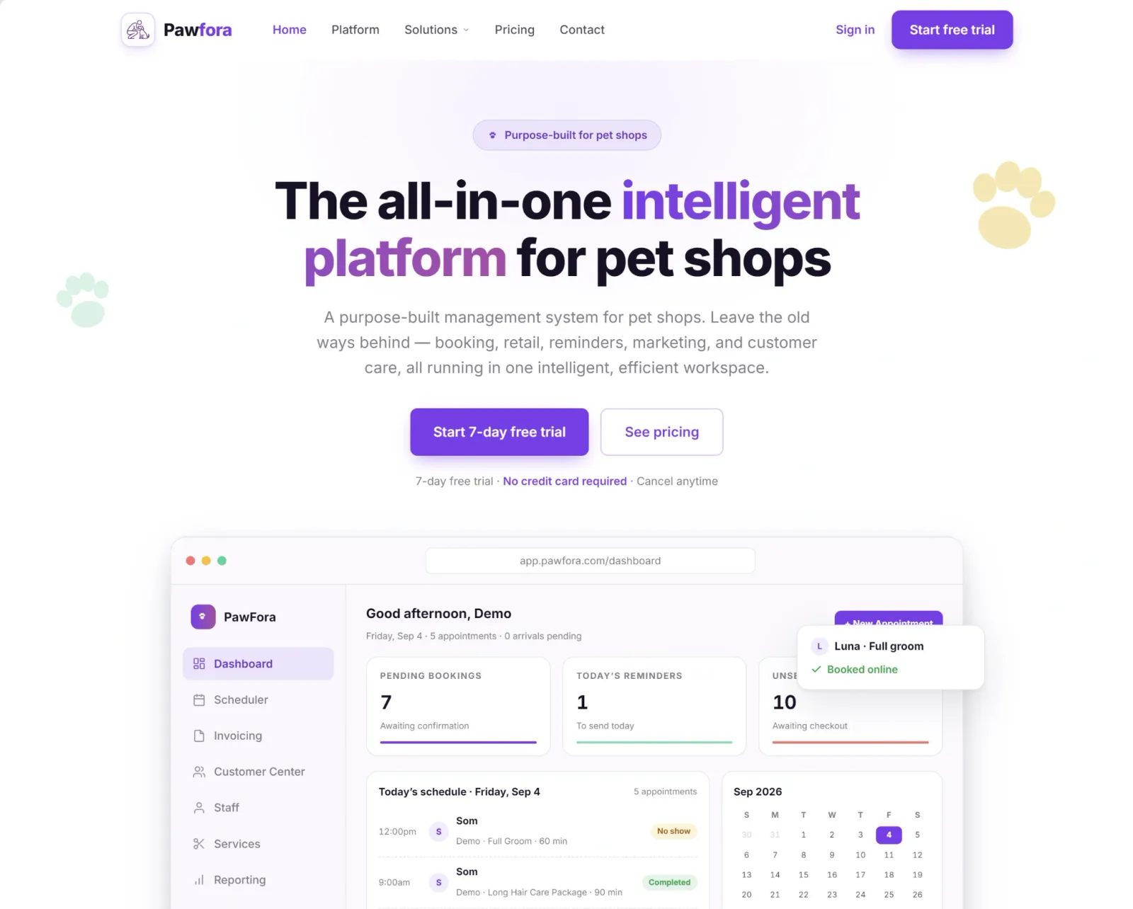 Pawfora — Pet Shop & Grooming Salon Management Software preview 3