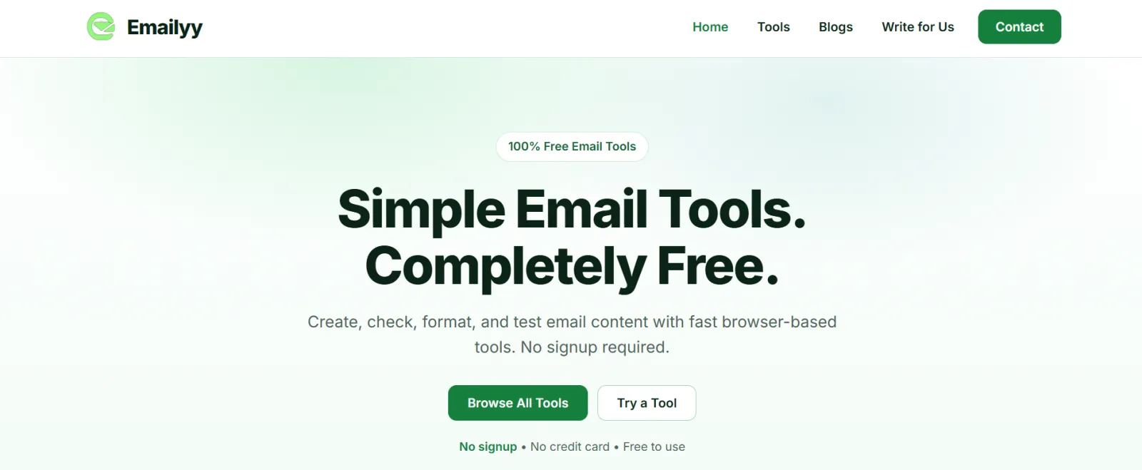 Free Email Tools Online | Emailyy preview 1