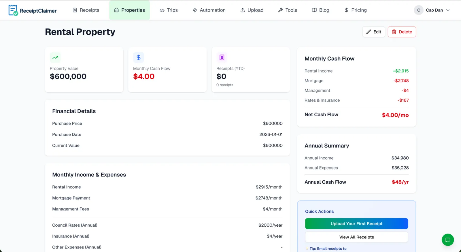 ReceiptClaimer — Automate Tax preview 5