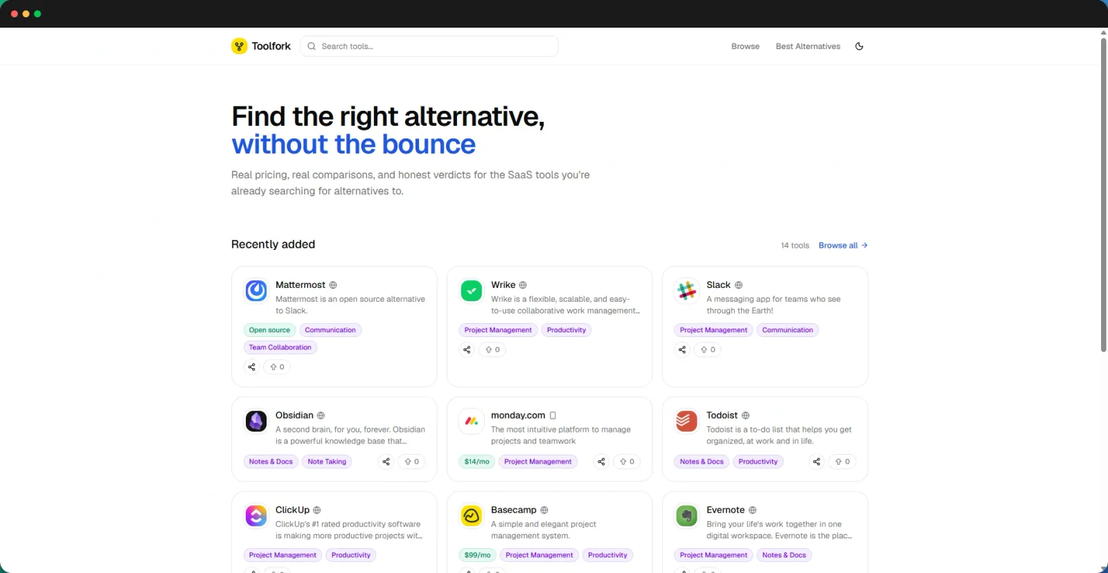 Toolfork — Find the right SaaS alternative preview 1